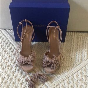 Aquazzura espadrille wedge suede vintage pink 9.5